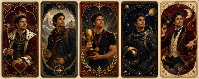 Illustrated AI-generated Royal Heart trump-card example